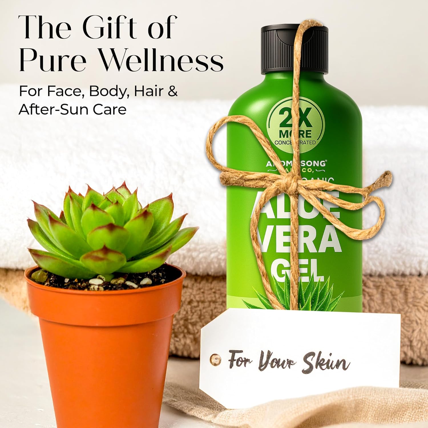 Aromasong Aloe Vera Gel 2x Concentrated 8 Oz