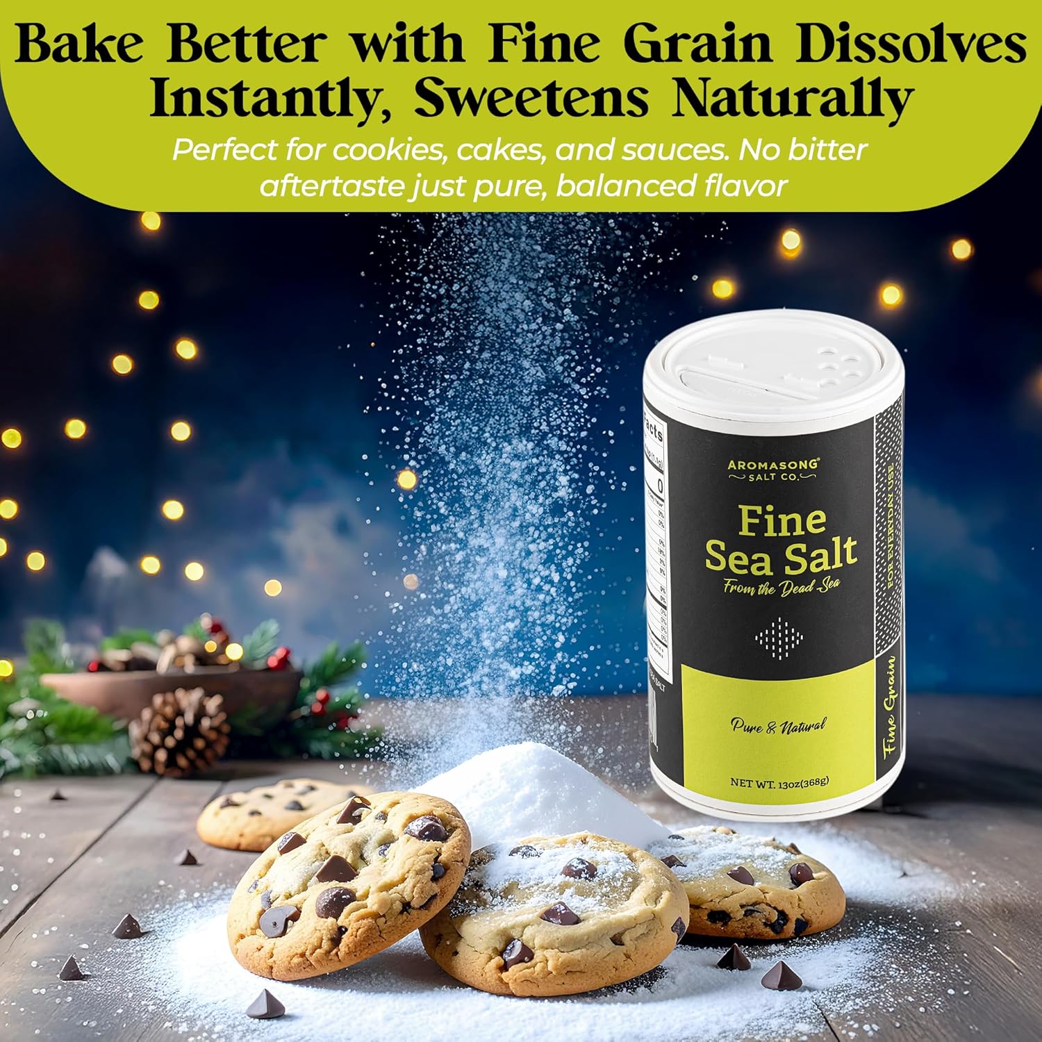 Aromasong Dead Sea Salt – Fine Grain Shaker – 13 oz