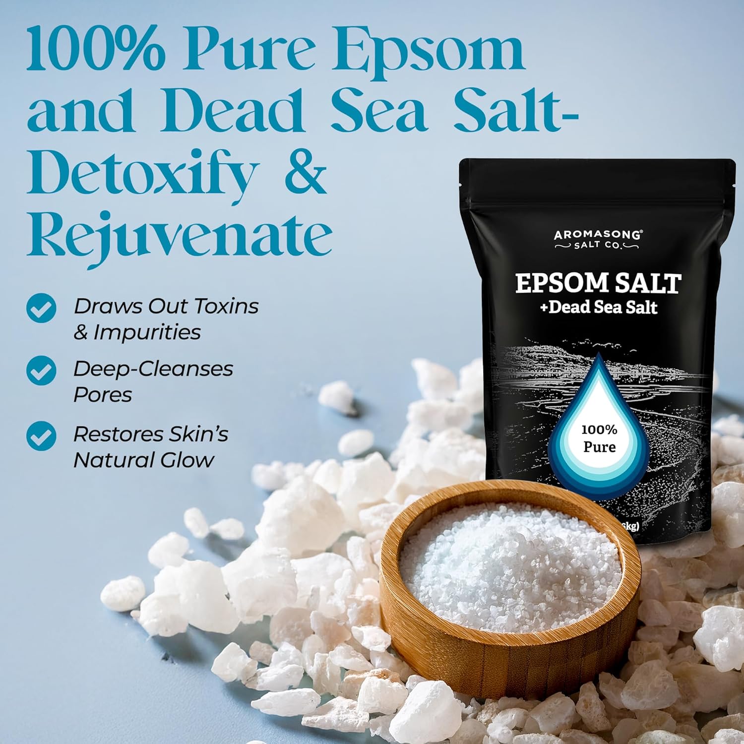 Aromasong Epsom & Dead Sea Bath Salt - 5 lb