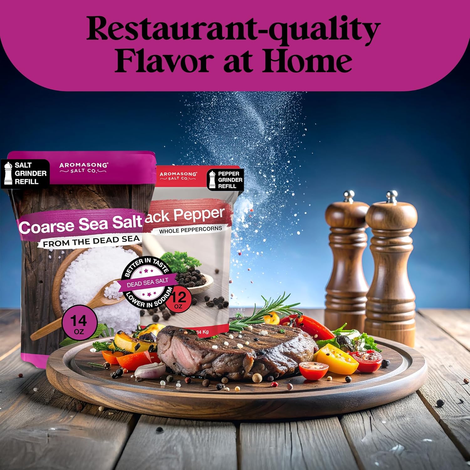 Aromasong Extra Coarse Sea Salt from the Dead Sea 14 Oz