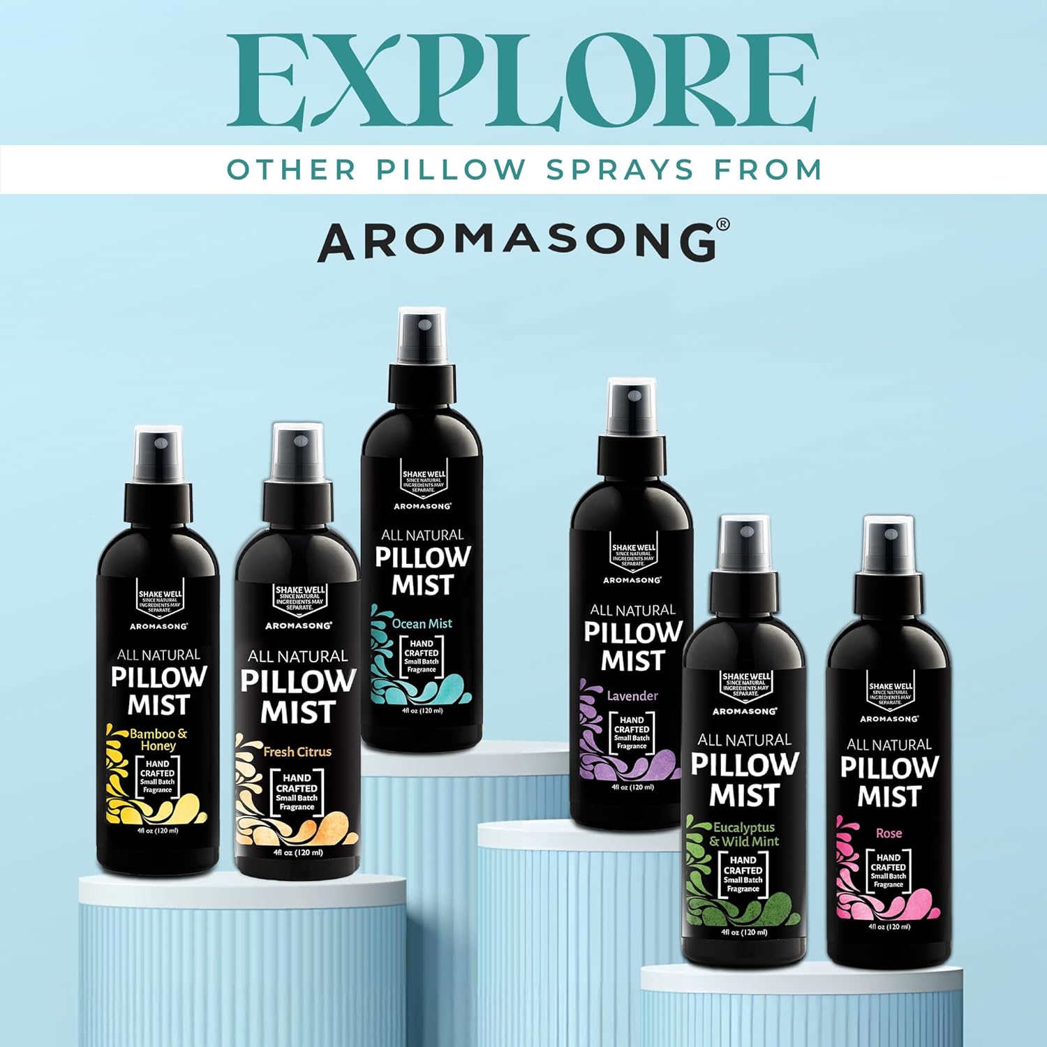 Aromasong Fresh Citrus Pillow Spray for Sleeping - All Natural Calming Linen & Bedtime Sleep Mist for Deep Sleep - Pillow Spray Aromatherapy with Botanical Essential Oils for Relaxing Stress