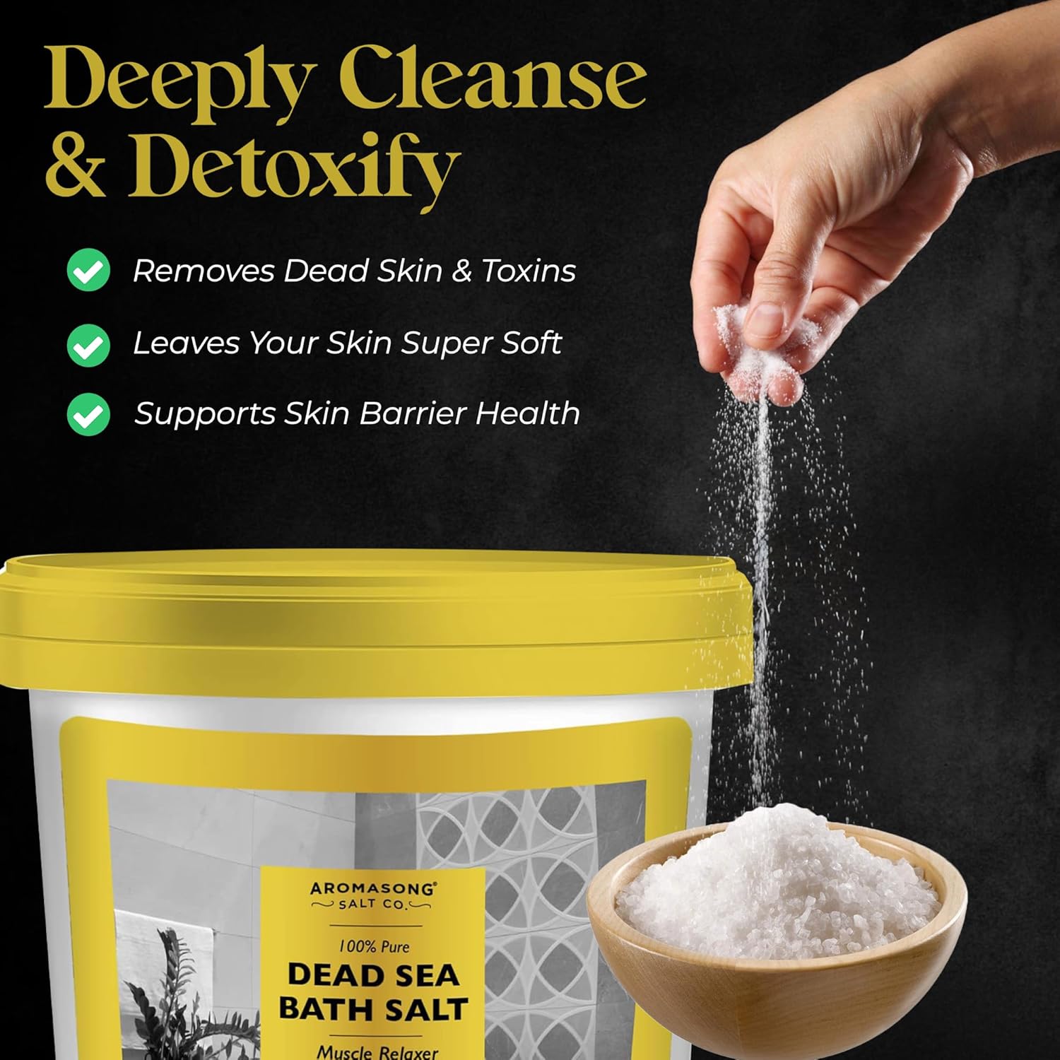 Aromasong Dead Sea Bath Salt in Bucket