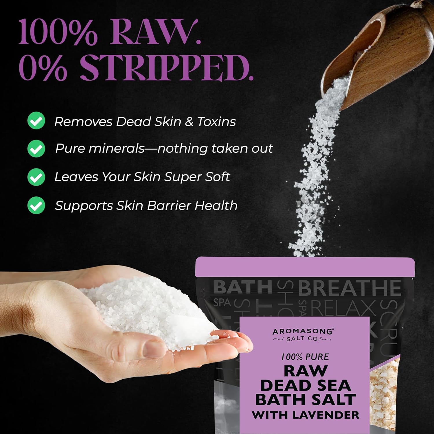 Aromasong Dead Sea Bath Salt with Natural Lavender- 5 lbs