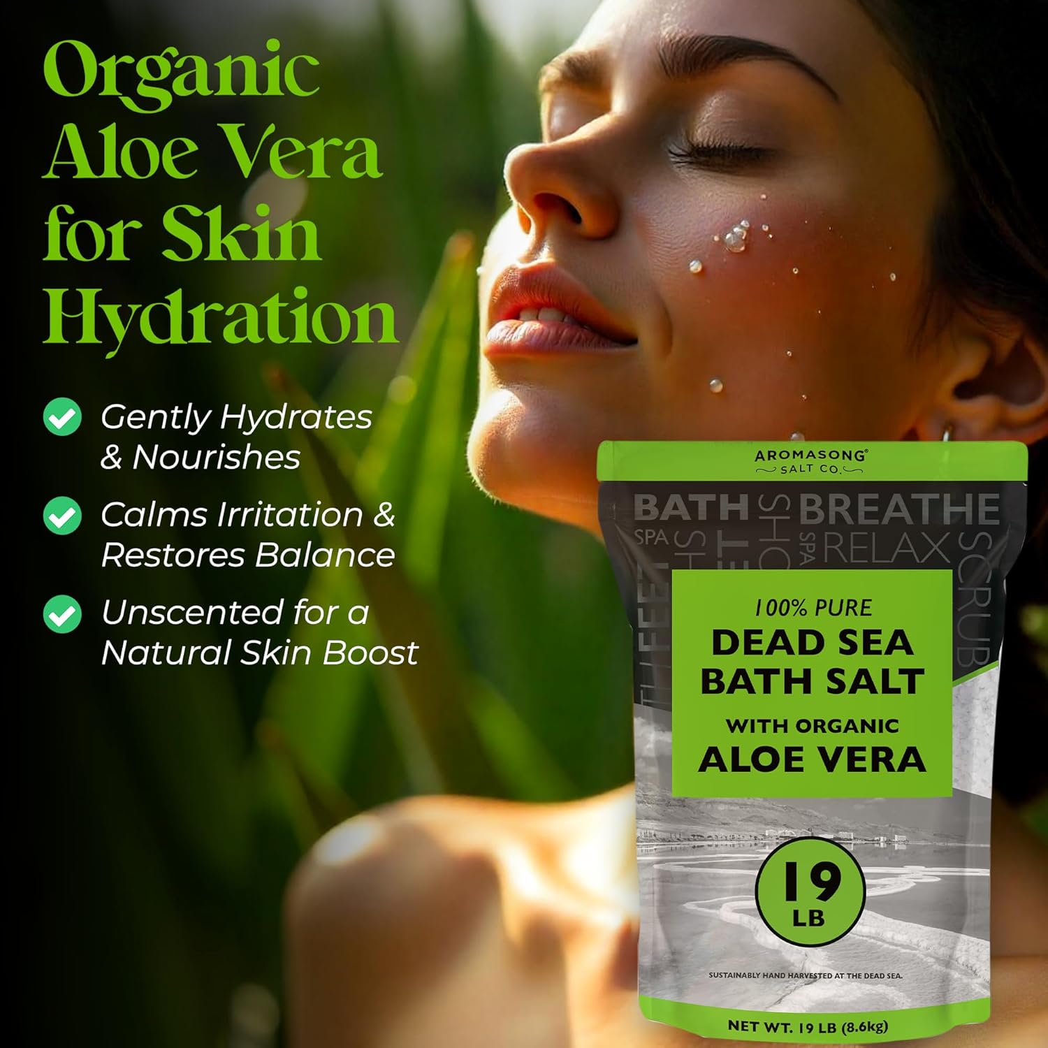 Aromasong Dead Sea Bath Salt with Natural Lavender- 5 lbs