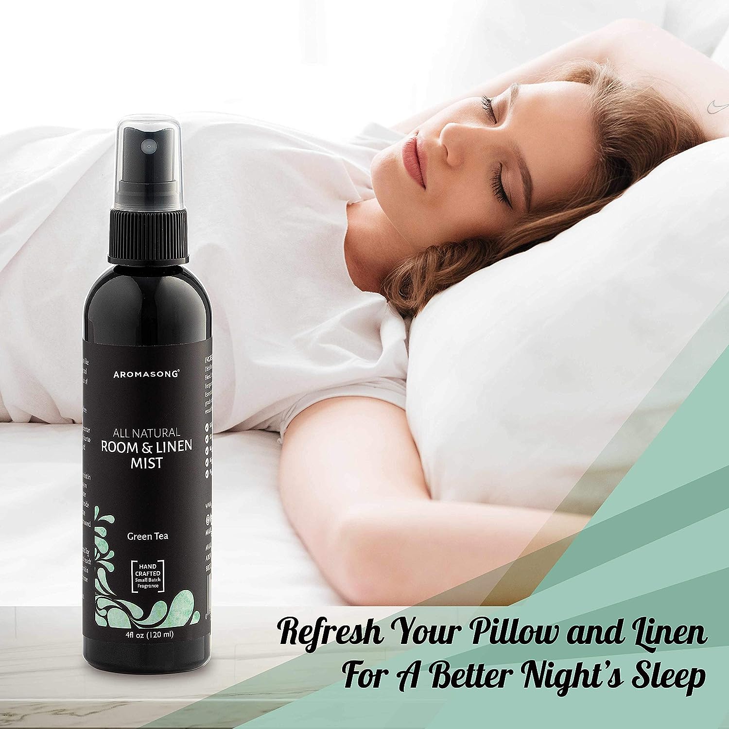 Aromasong All Natural Room & Linen Spray For Pillows And Sheets- Holiday Gift Pack Of Lavender, Green Tea, And Eucalyptus Included