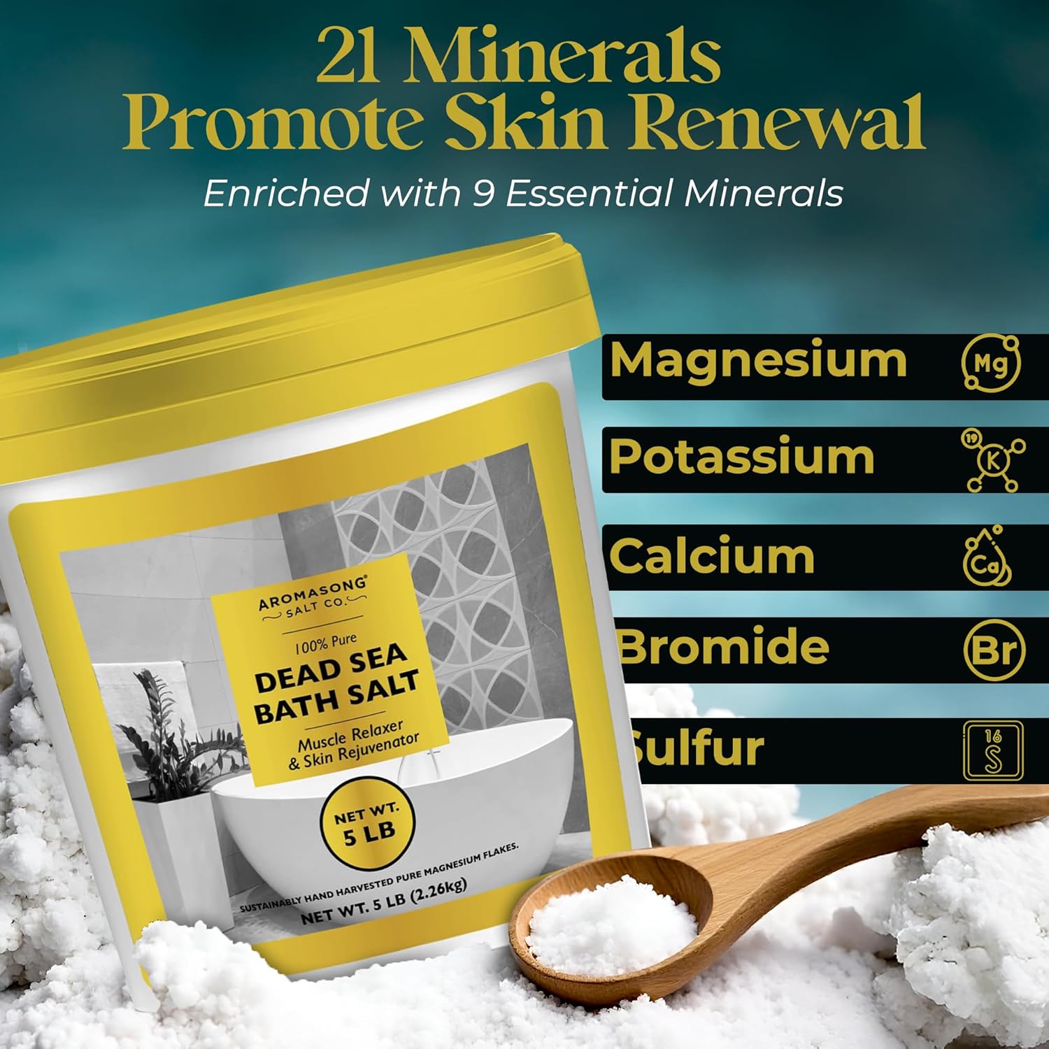 Aromasong Dead Sea Bath Salt in Bucket