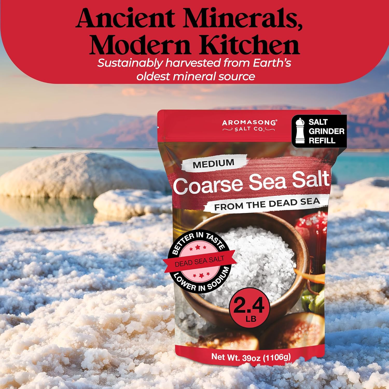 Aromasong 100% Natural Sea Salt – Coarse grain – 2.43 lb
