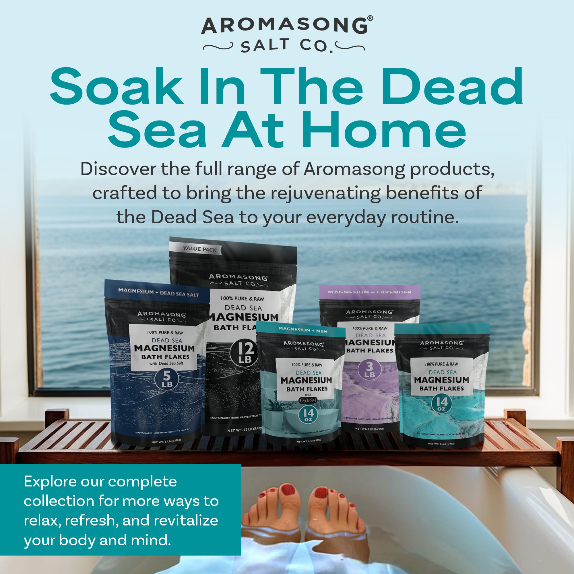 Aromasong Magnesium Flakes for Bath from The Dead Sea- 4 LB