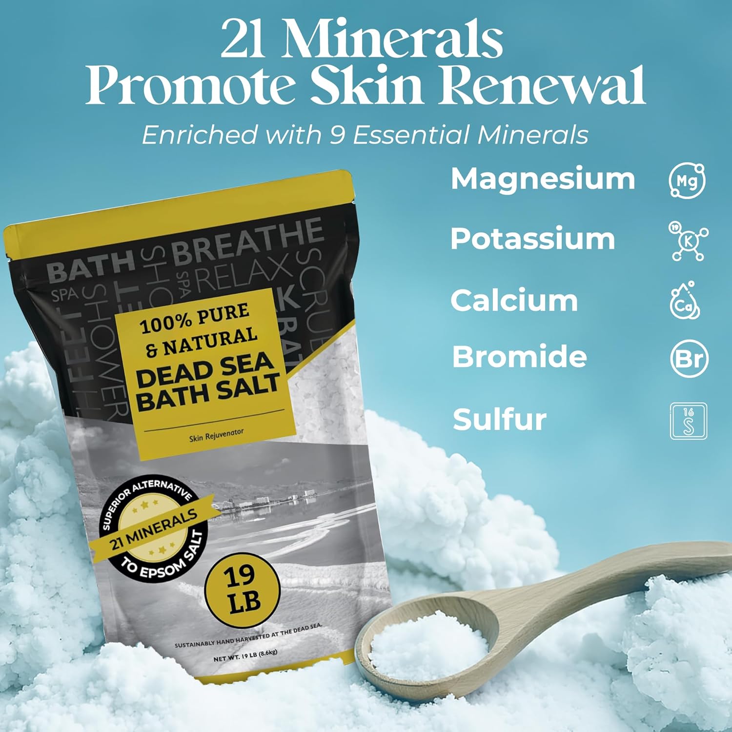 Aromasong Dead Sea Bath Salt with Natural Lavender- 5 lbs