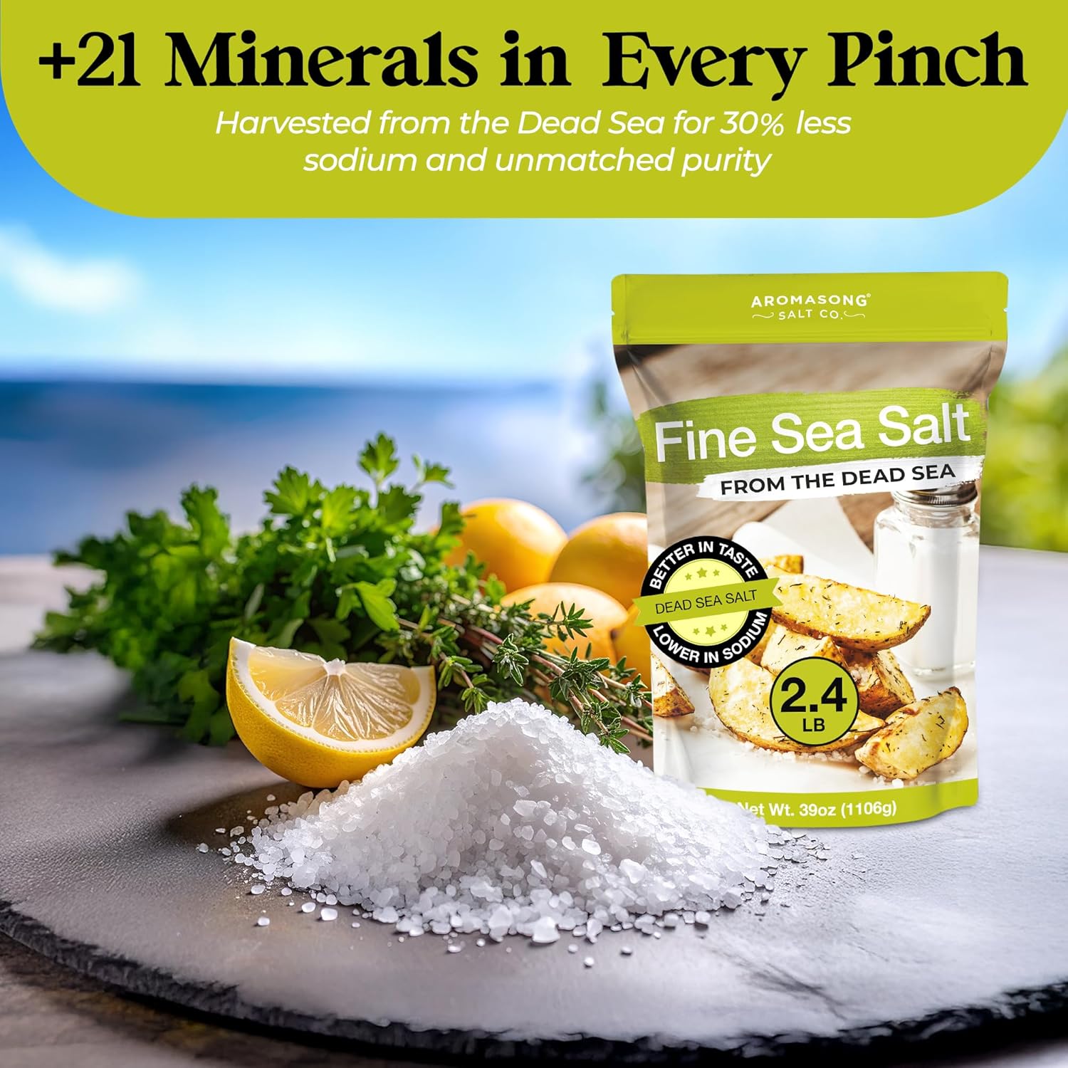 Aromasong Fine Grain Sea Salt from the Dead Sea