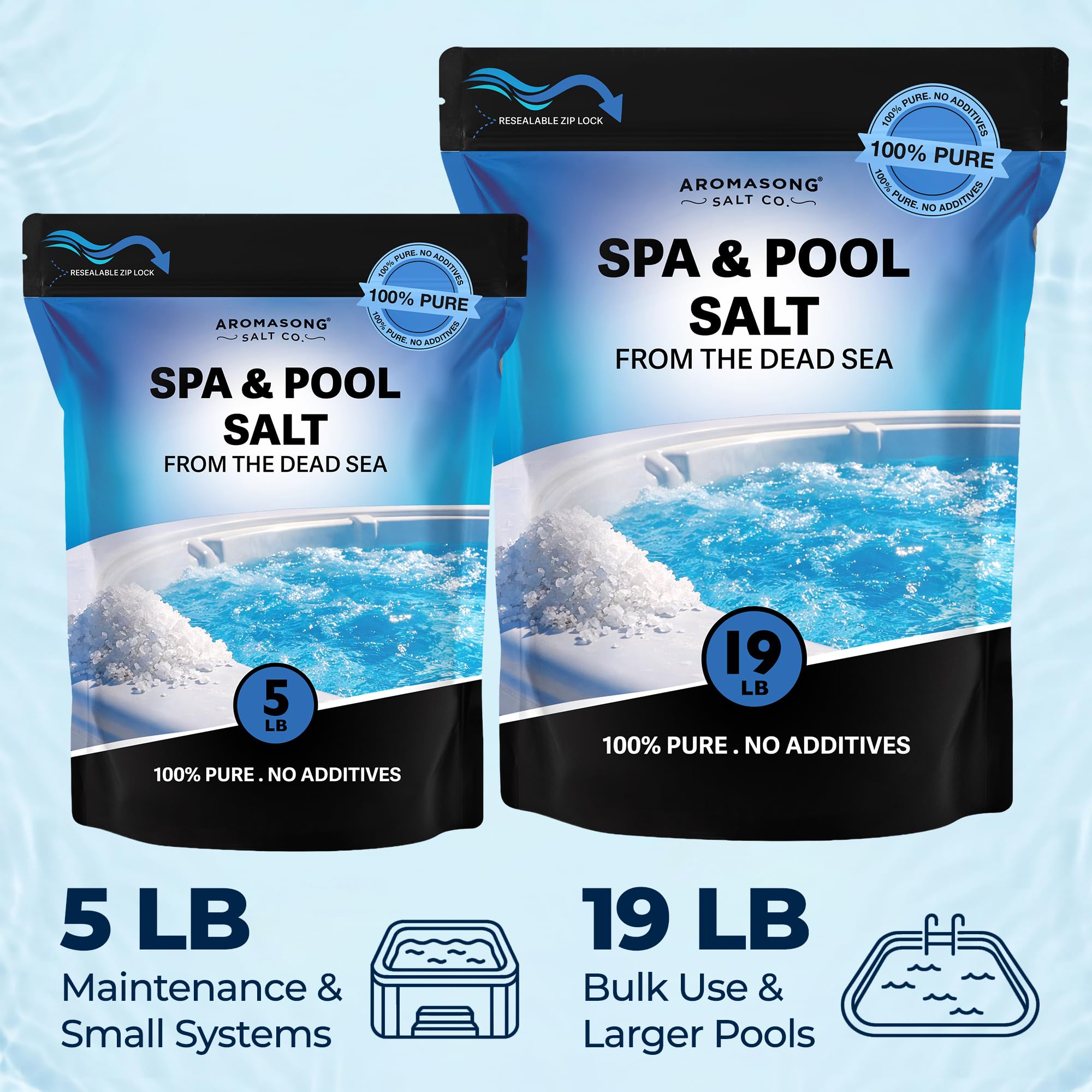 Aromasong Dead Sea Pool & Hot Tub Salt – Spa Salt for Salt Water Chlorine Generator