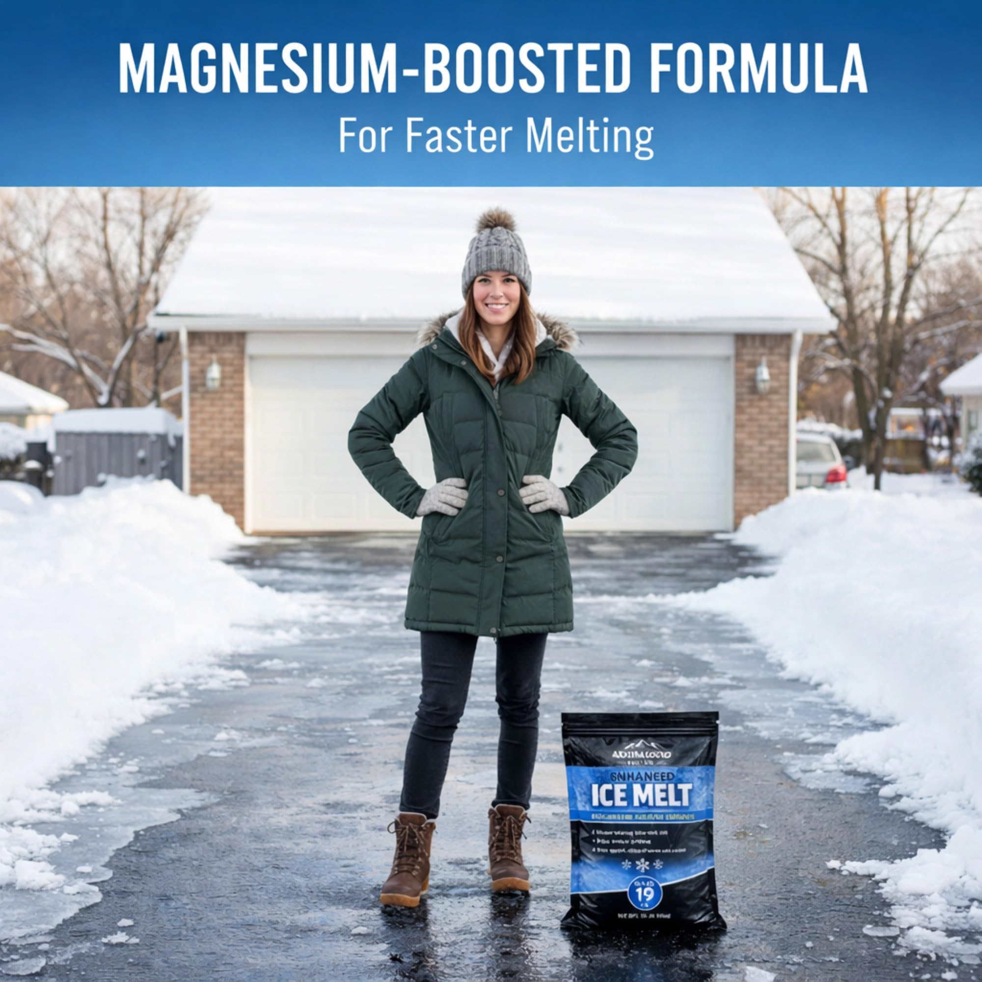 Aromasong Enhanced Magnesium Chloride Ice Melt salt for snow and ice removal