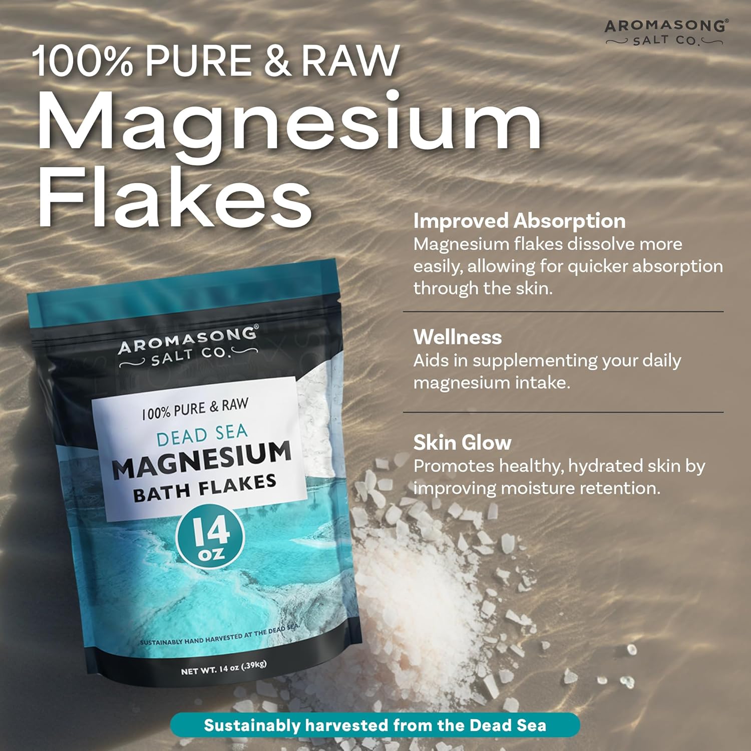 Aromasong Raw Dead Sea Magnesium Flakes