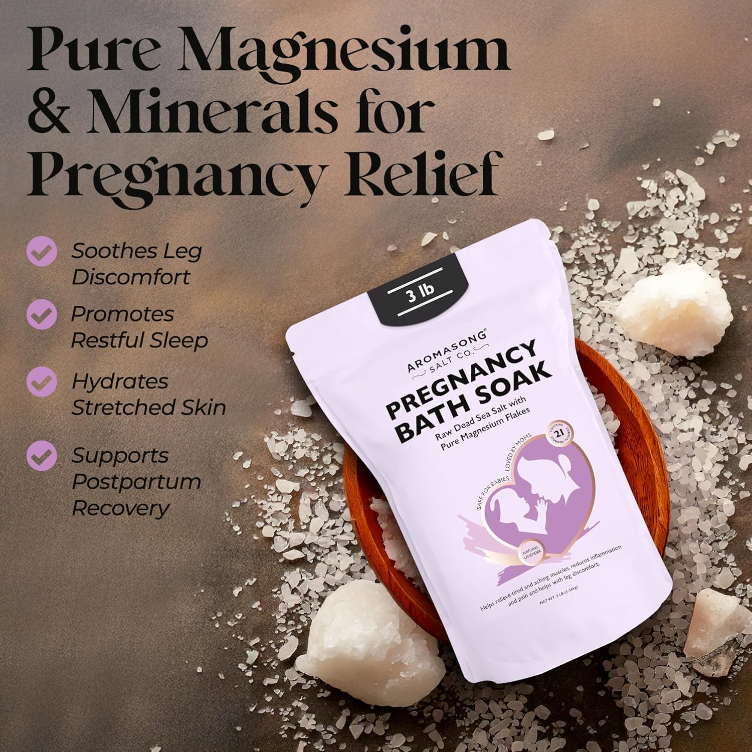 Aromasong Pregnancy Bath Soak – Magnesium Flakes & Lavender