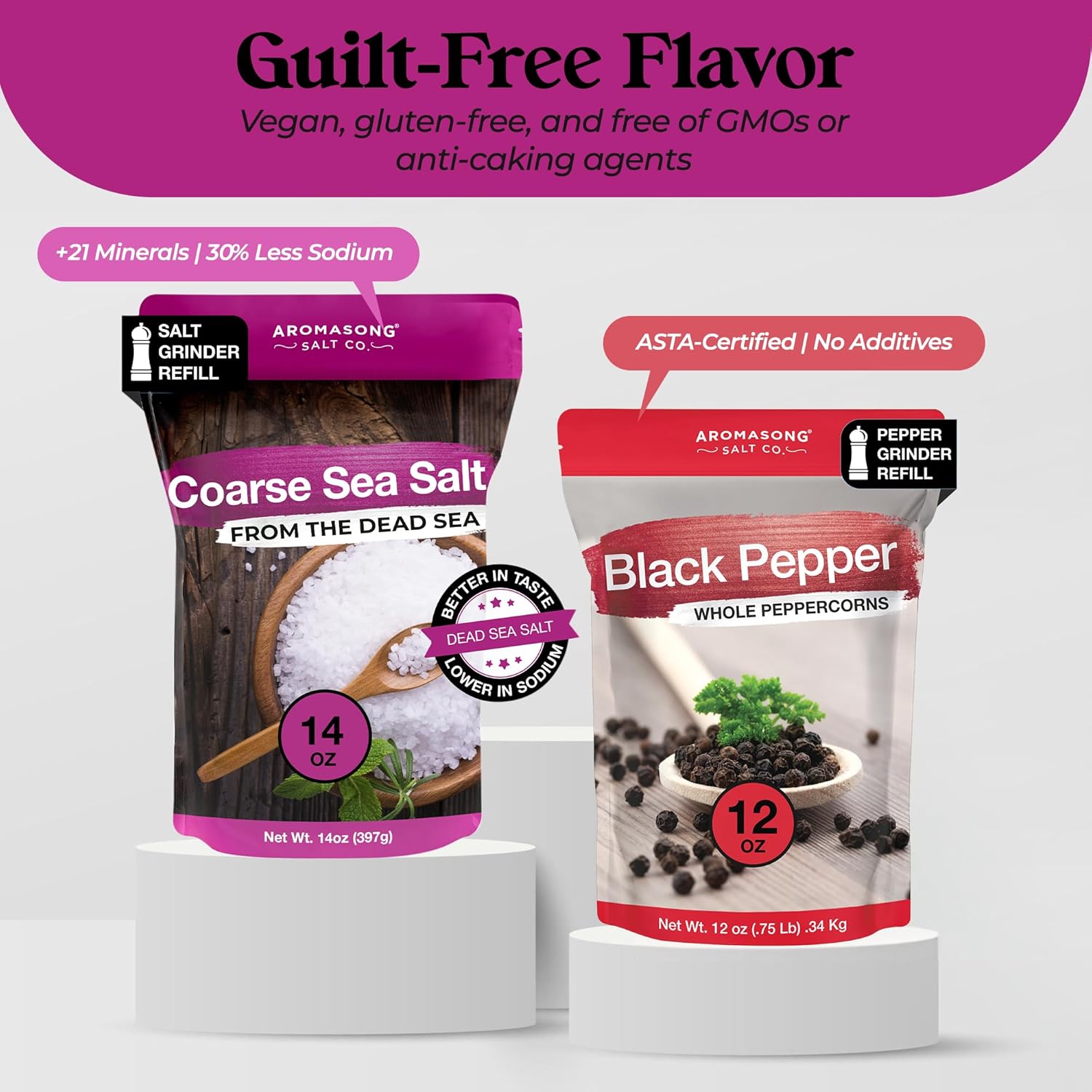 Aromasong Extra Coarse Sea Salt from the Dead Sea 14 Oz