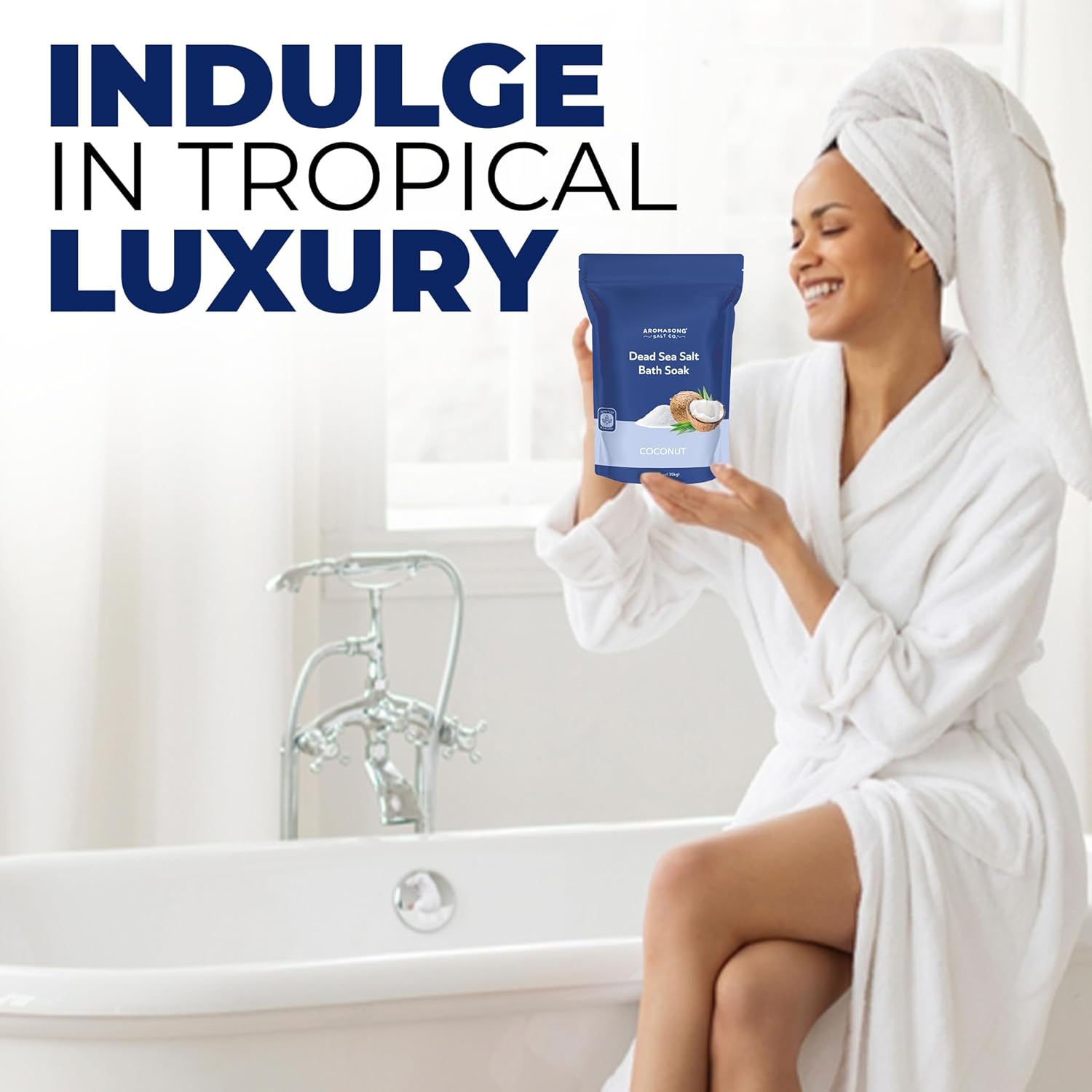 Aromasong Dead Sea Bath Salt with Coconut Scent 14 Oz