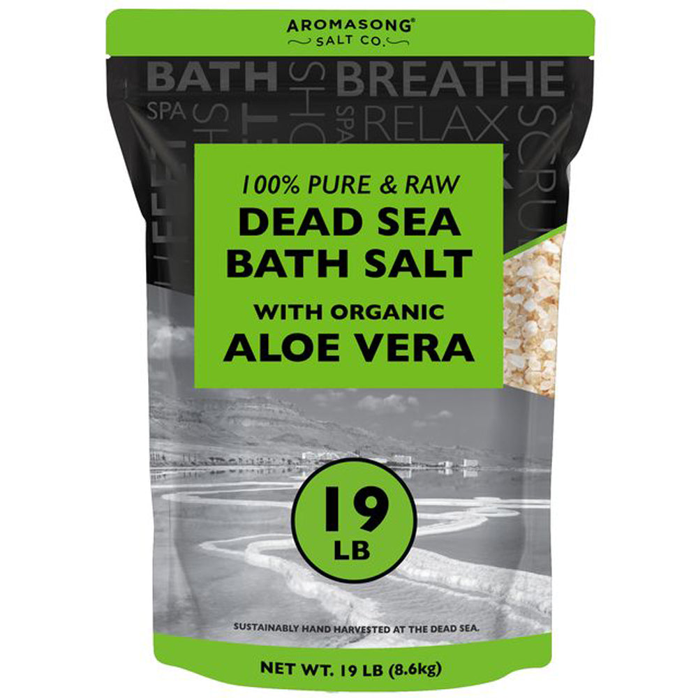 Raw Dead Sea Bath Salt with Organics Aloe Vera - 19 lbs