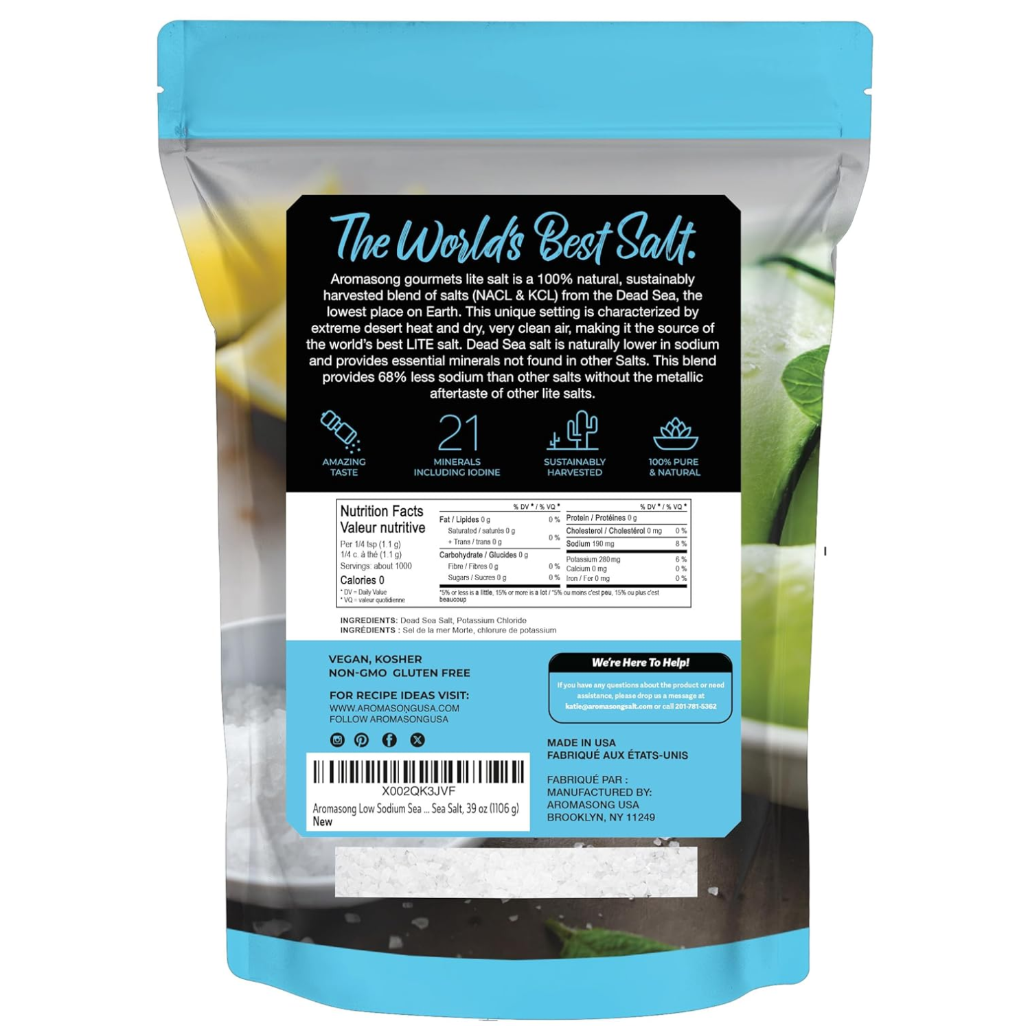 Aromasong Low Sodium Dead Sea Salt – Fine Grain