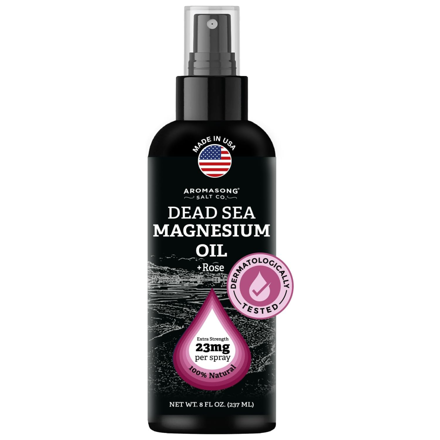 Aromasong Extra Strength Ultra-Pure Magnesium Spray Rose - 8 Oz