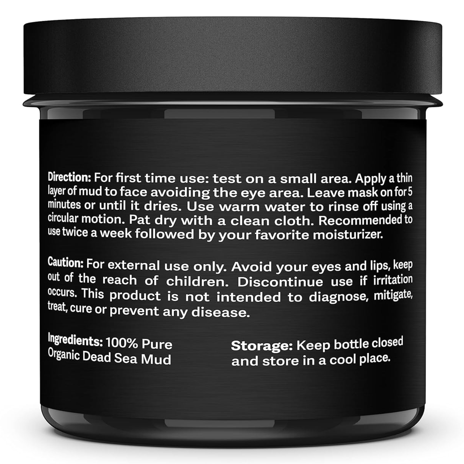 Aromasong 100% Pure Dead Sea Mud Mask - 5 Minute Mask - No Ingredients Added - for Face & Skincare - Blackhead Remover - Anti-aging - Pore Minimizer