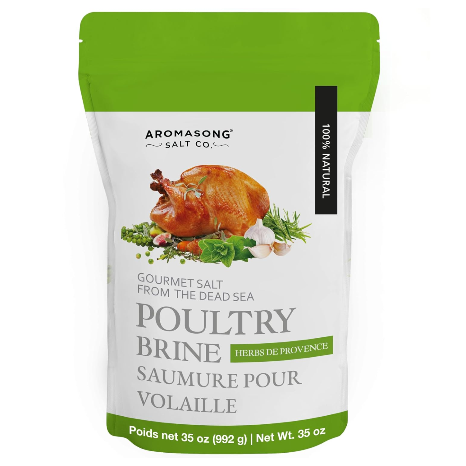 Aromasong Turkey Brine - 100% Natural - 2 LB - For Wet & Dry Brining. (Herbs De Provence seasoning) for Whole, Smoked, Oven-Roasted or Fried Turkey