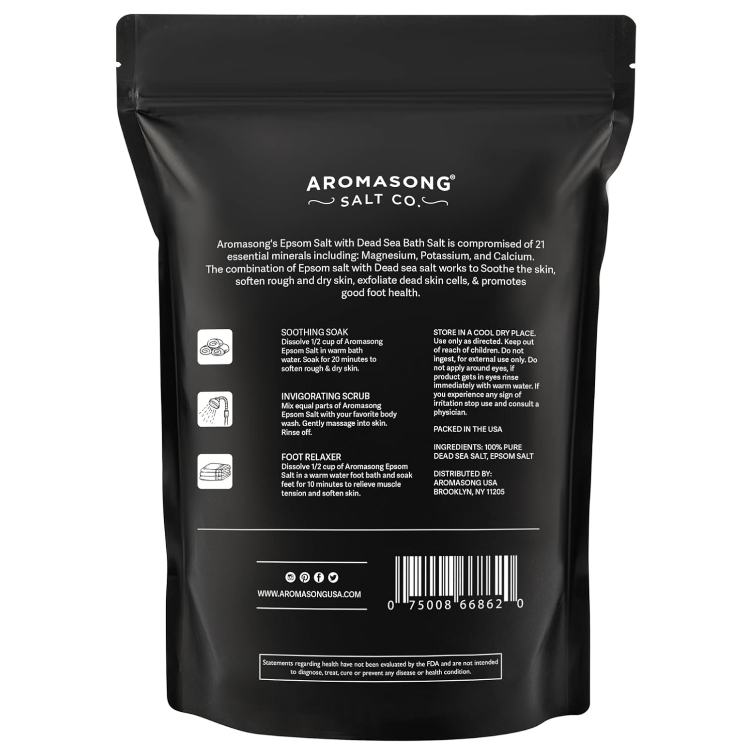 Aromasong Epsom & Dead Sea Bath Salt - 5 lb