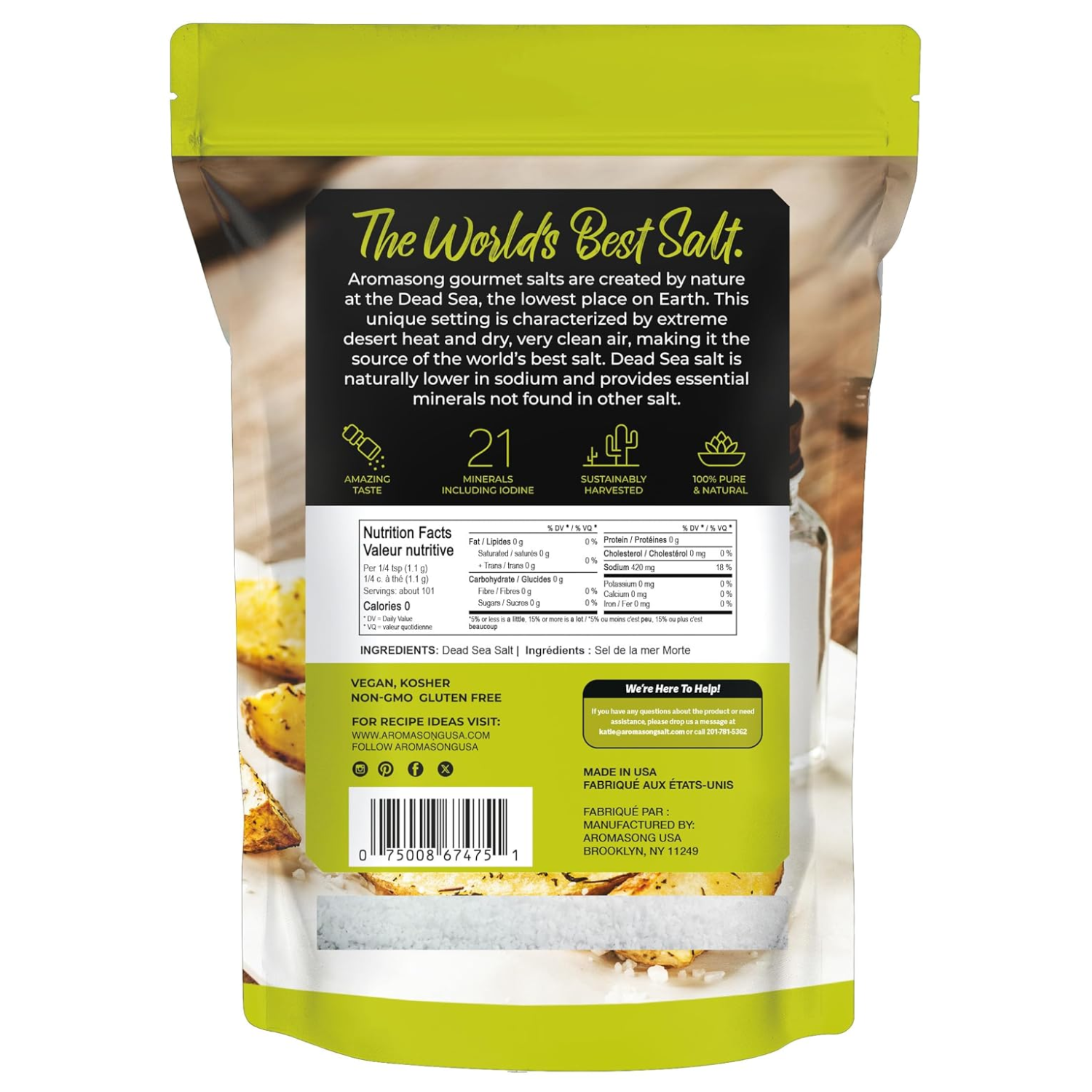 Aromasong Fine Grain Sea Salt from the Dead Sea