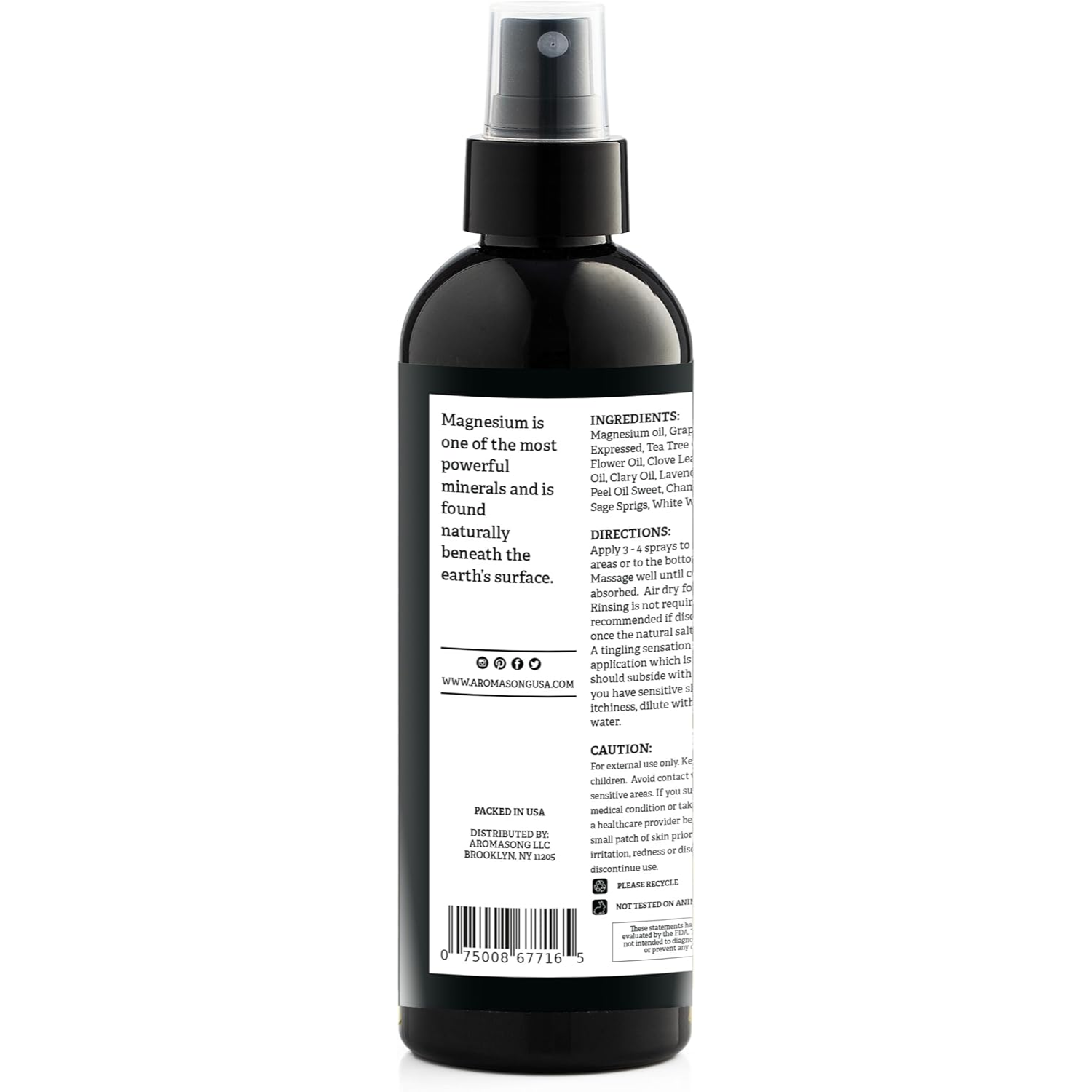 Aromasong Extra Strength Magnesium oil Lavender 8 Oz