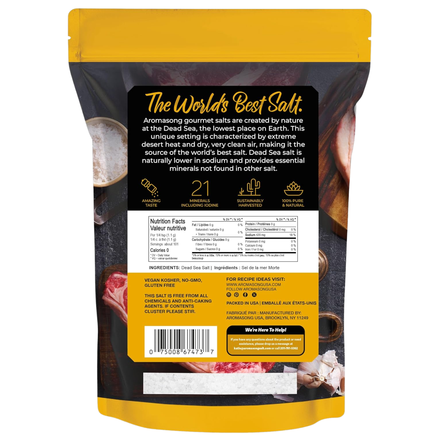 Aromasong Kosher Sea Salt from the Dead Sea