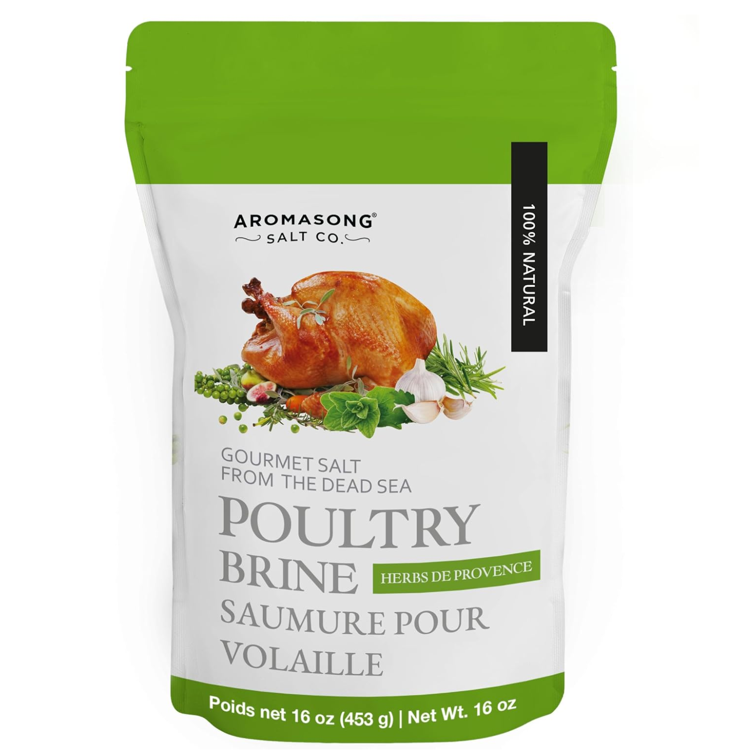 Aromasong Turkey Brine - 100% Natural -1 LB - For Wet & Dry Brining. Herbs De Provence seasoning
