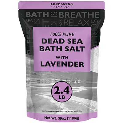 Aromasong Fine Grain Dead Sea Bath Salt with Natural Lavender- 2.43 lbs