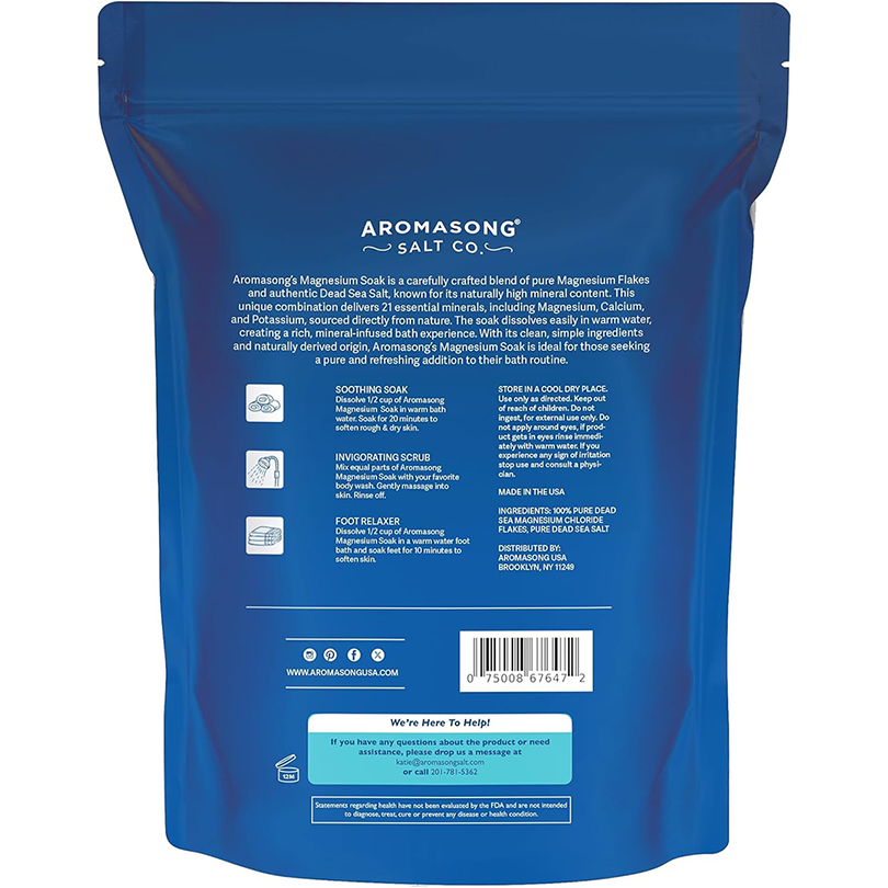 Aromasong Magnesium Flakes, Dead Sea Bath & Foot Soak - 15lb