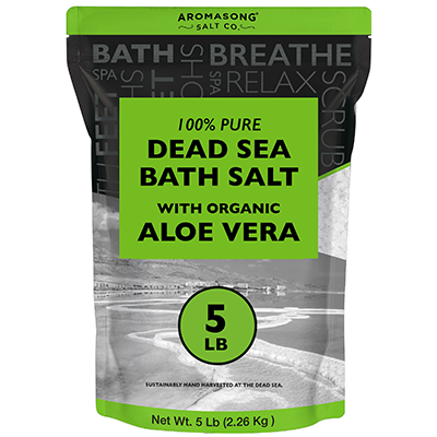 Aromasong Fine Grain Dead Sea Bath Salt with Organics Aloe Vera - 5 lbs